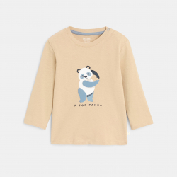 Obaibi Tee-shirt animal beige bebe garcon