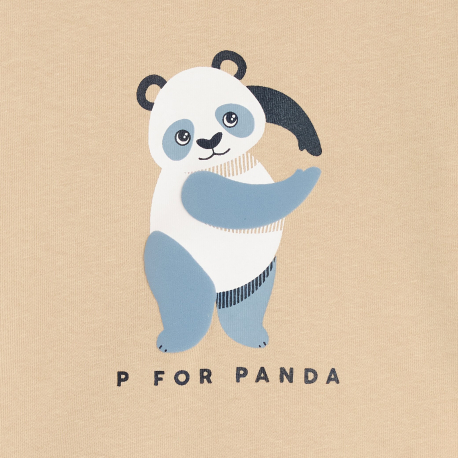 Obaibi Tee-shirt animal beige bebe garcon