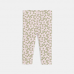 Obaibi Legging fleuri mauve bebe fille