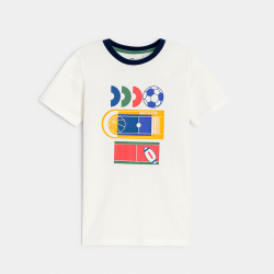 Okaidi T-shirt manches courtes a motif blanc Garcon