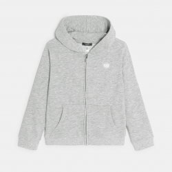 Okaidi Sweat-shirt a capuche gris Fille