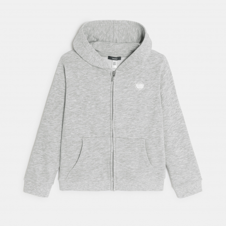 Okaidi Sweat-shirt a capuche gris Fille