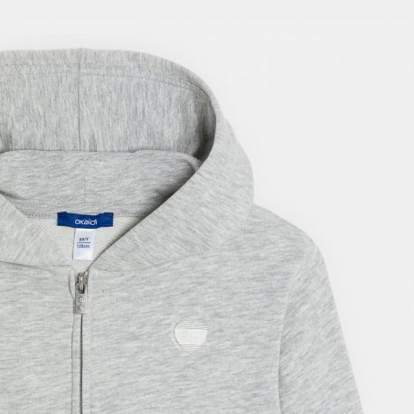 Okaidi Sweat-shirt a capuche gris Fille