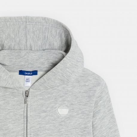 Okaidi Sweat-shirt a capuche gris Fille