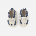 Obaibi Chaussons cuir chien bleu bebe garcon