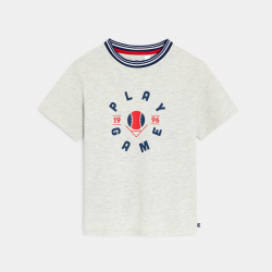 Okaidi T-shirt manches courtes a message gris chine Garcon