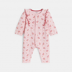 Obaibi Combinaison longue fleurie rose bebe fille