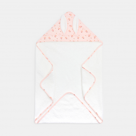 Obaibi Cape de bain eponge rose lapin bebe naissance fille