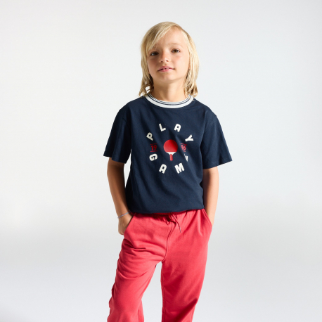 Okaidi T-shirt manches courtes a message bleu Garcon