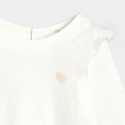 Obaibi Top manches longues a volants blanc bebe fille