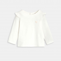 Obaibi Top manches longues a volants blanc bebe fille