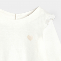Obaibi Top manches longues a volants blanc bebe fille
