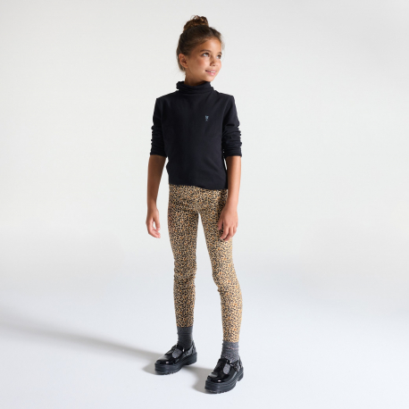 Okaidi Leggings leopard en jersey marron Fille