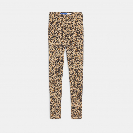 Okaidi Leggings leopard en jersey marron Fille