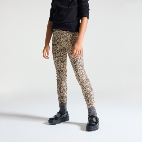 Okaidi Leggings leopard en jersey marron Fille