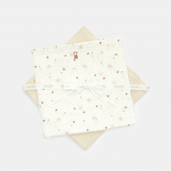 Obaibi Langes gaze de coton beige bebe mixte (lot de 2)