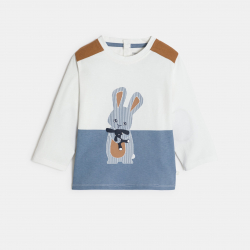 Obaibi T-shirt manches longues lapin bleu bebe garcon