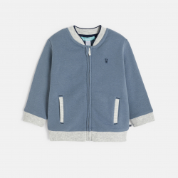 Obaibi Teddy zippe en molleton doux bleu bebe garcon
