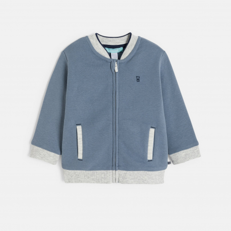 Obaibi Teddy zippe en molleton doux bleu bebe garcon