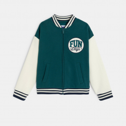 Okaidi Sweat-shirt teddy campus vert Garcon