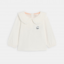 Obaibi Blouse large col blanc bebe fille