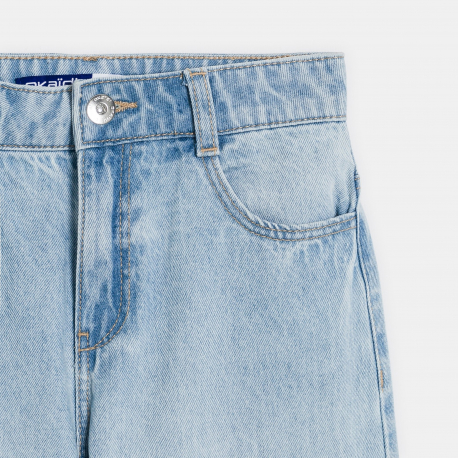 Okaidi Jean large delave bleu clair Fille