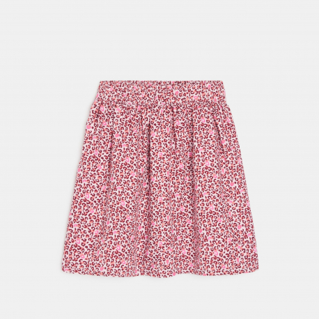 Okaidi Jupe fluide imprimee leopard rose Fille