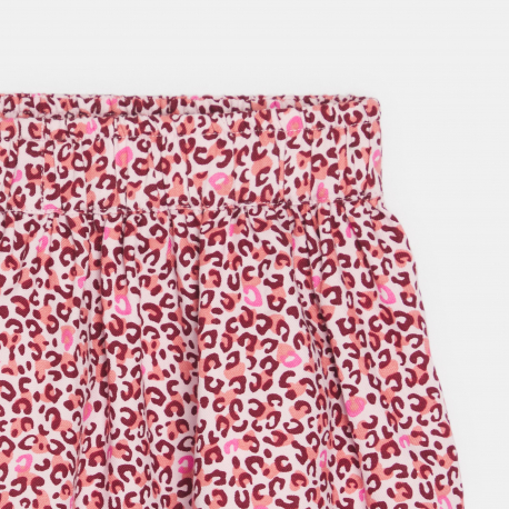 Okaidi Jupe fluide imprimee leopard rose Fille