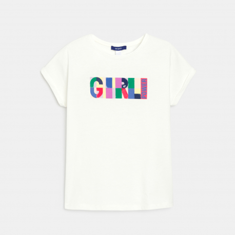 Okaidi T-shirt a message blanc Fille