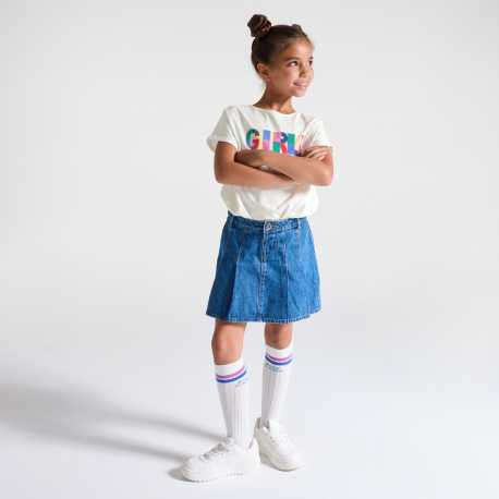Okaidi T-shirt a message blanc Fille