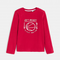 Okaidi T-shirt manches longues a message rouge Garcon