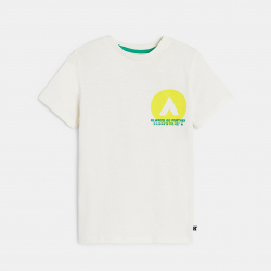Okaidi T-shirt manches courtes a message blanc Garcon