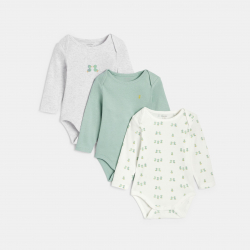 Obaibi Body col US manches longues canard vert bebe garcon