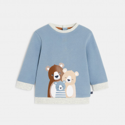 Obaibi Sweat molleton ours bleu bebe garcon