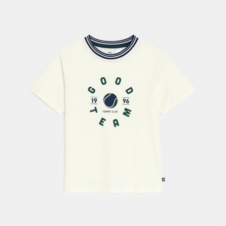 Okaidi T-shirt manches courtes a message blanc Garcon