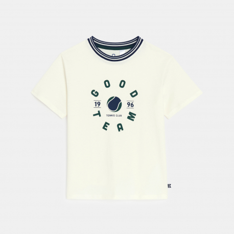 Okaidi T-shirt manches courtes a message blanc Garcon