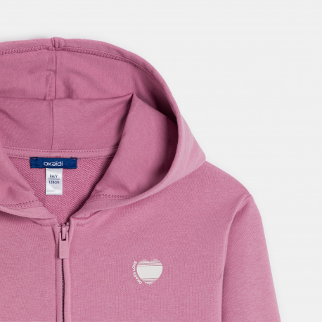 Okaidi Sweat-shirt a capuche rose Fille