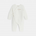 Obaibi Combinaison longue maille tricot fantaisie blanc bebe naissance fille