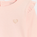 Obaibi Top manches longues a volants rose bebe fille
