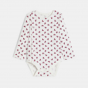 Obaibi Salopette longue maille tricot et body fleuri rose bebe fille