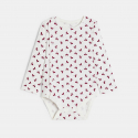 Obaibi Salopette longue maille tricot et body fleuri rose bebe fille