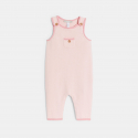 Obaibi Salopette longue maille tricot et body fleuri rose bebe fille