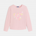 Okaidi T-shirt manches longues a message rose Fille