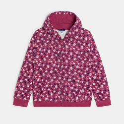 Okaidi Sweat-shirt a capuche imprime violet Fille