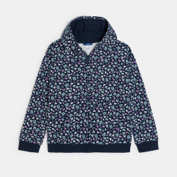 Okaidi Sweat-shirt a capuche imprime bleu Fille