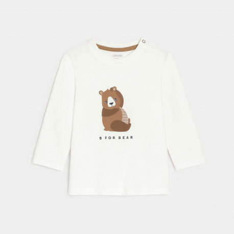 Obaibi Tee-shirt animal blanc bebe garcon