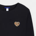Okaidi T-shirt manches longues c?ur leopard noir Fille