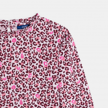 Okaidi T-shirt leopard rose Fille