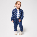 Obaibi Jogging molleton fleurs bleu bebe fille