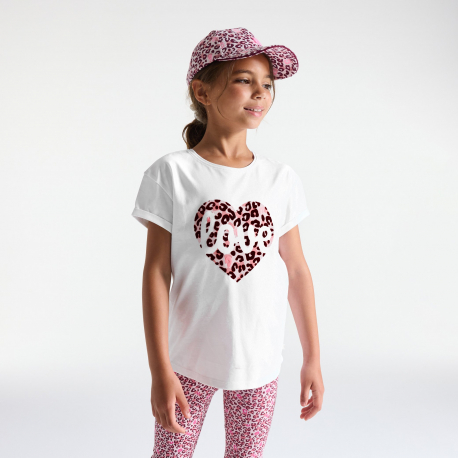 Okaidi T-shirt a message Love blanc Fille